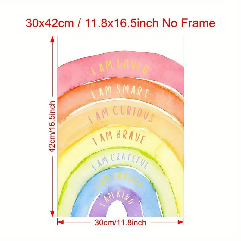 Inspirational Watercolor Rainbow Wall Art Print  A Splash of Positivity for Your Space