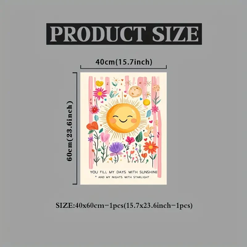 "You Are My Sunshine" Sunflower Wall Art  Vibrant Canvas Print for Kids Room Decor