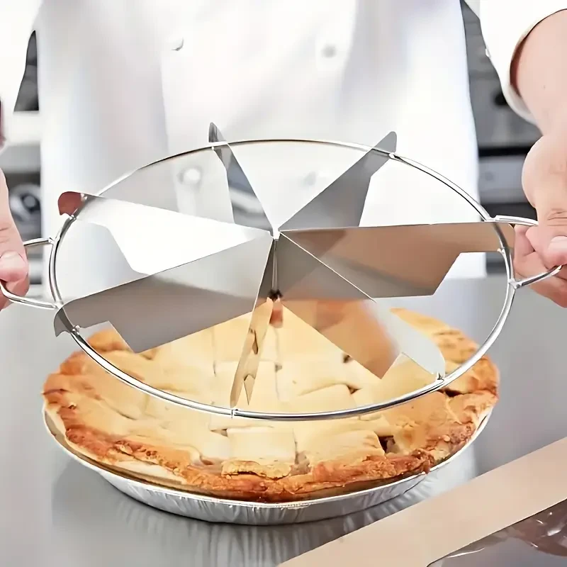 8-Slice Stainless Steel Cake and Pie Slicer  Perfect for Precise Portioning of Cakes, Pies, and Pastries
