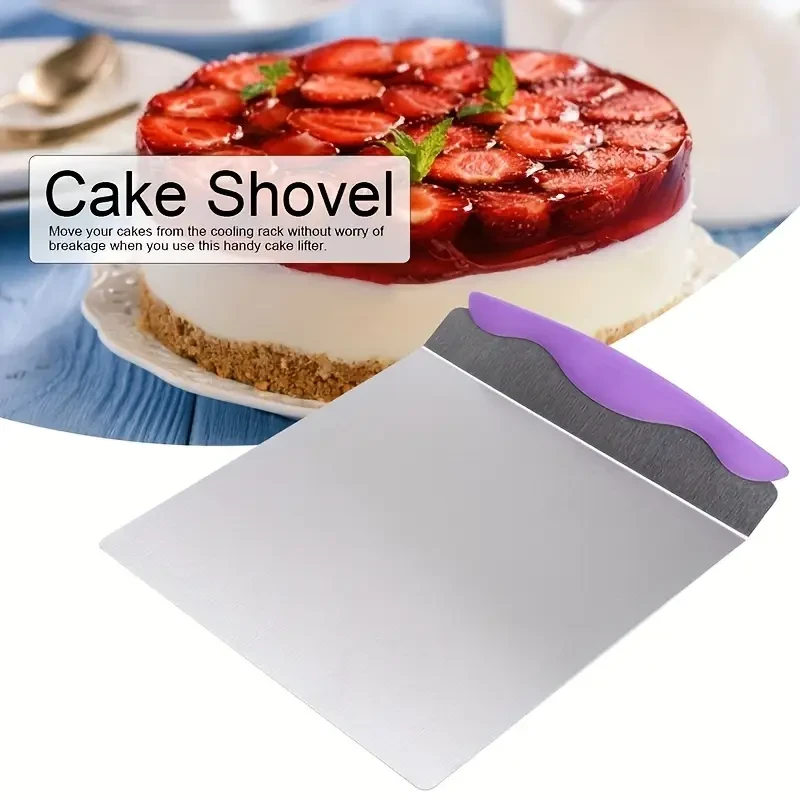 1pc Cake Safe Lifter, Stainless Steel Pizza Transfer Shovel, Square Cake Tray, Moving Plate Tool  Essential Kitchen Gadget for Precision and Ease