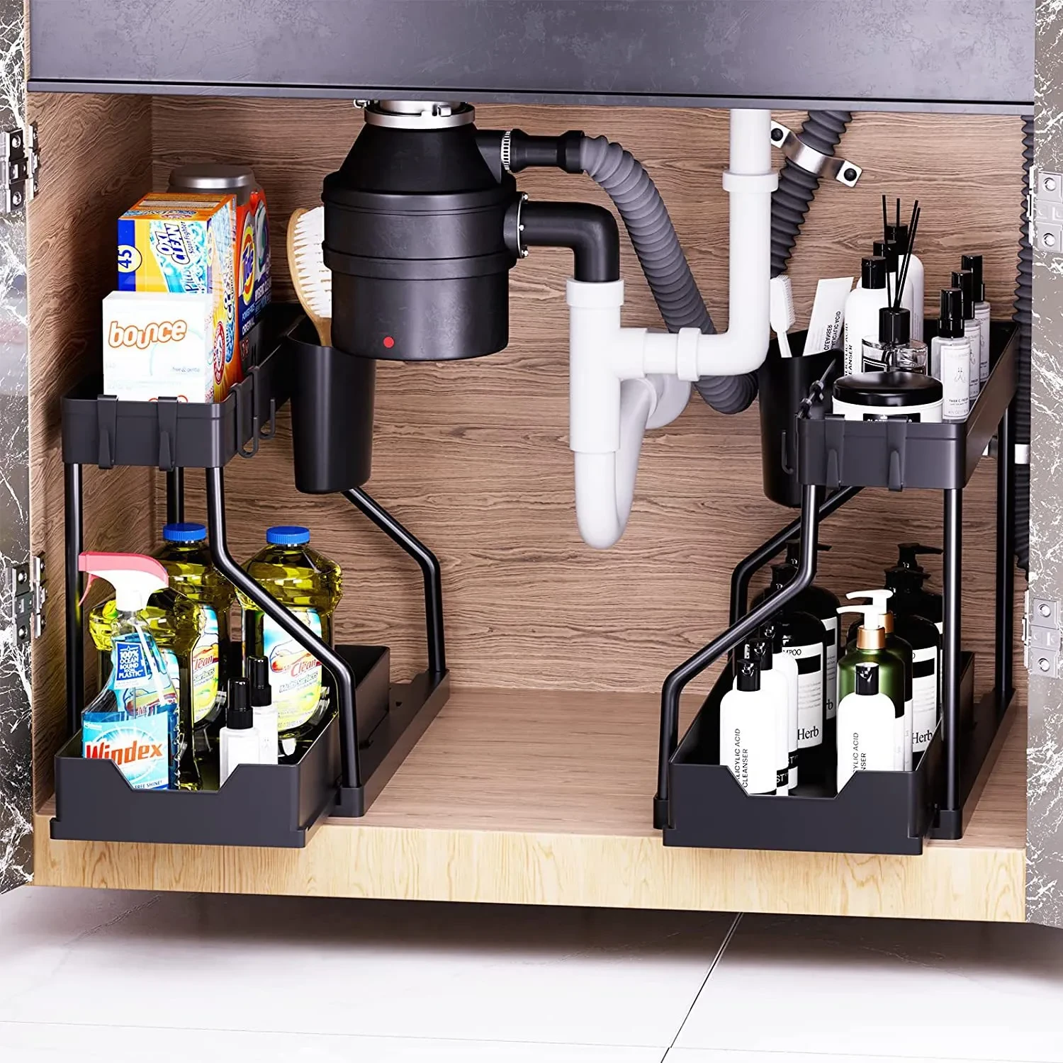 Bathroom Kitchen Sink Storage Rack 2 Floors