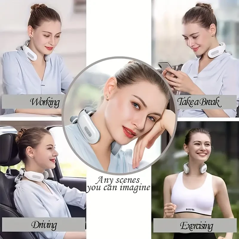 Portable USB Rechargeable Neck Massager - Deep Tissue Kneading for Neck & Shoulder Relief, Ideal Holiday Gift for Men & Women