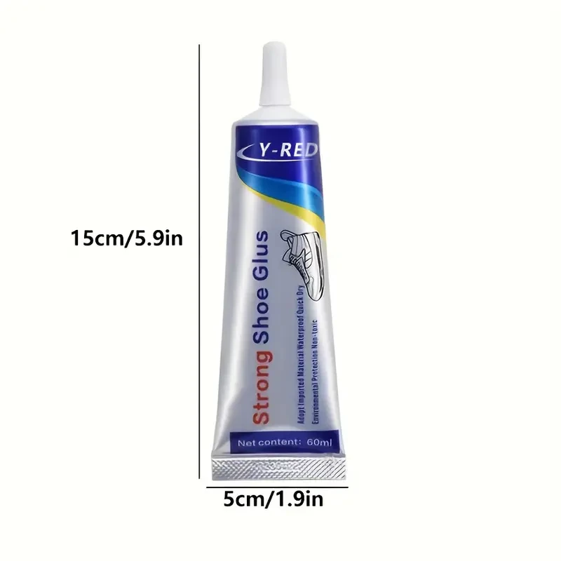 Upgraded 60ml Waterproof Shoe Glue - Strong Adhesive for Repairing Leather Shoes, Sports Shoes, and Sneakers