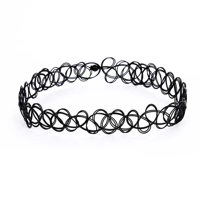 Black Choker Necklace with Pendant