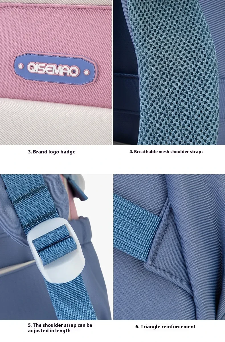 New Student Schoolbag Colorful Contrast Color Schoolbag