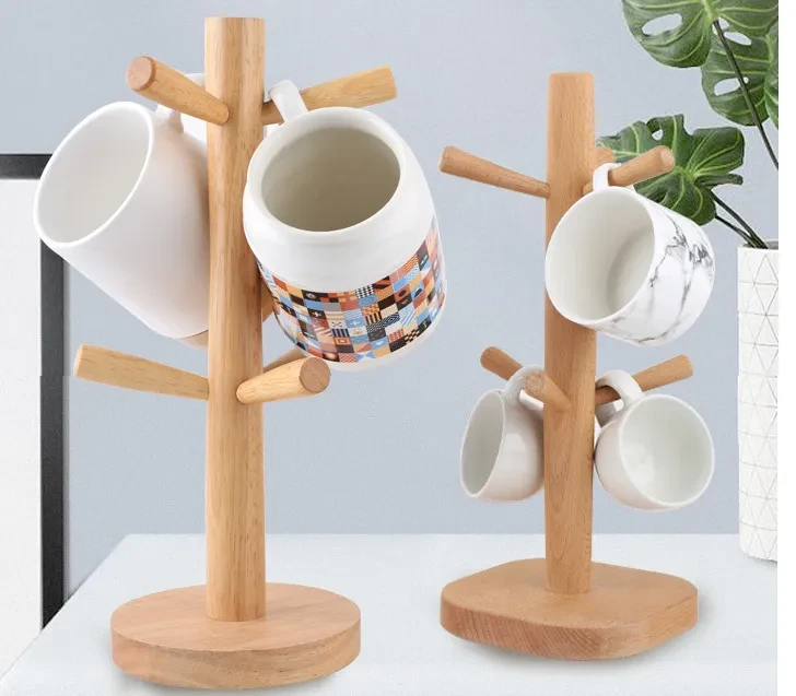 Factory Direct Supply Of Multifunctional Solid Wood Cup Holder Six-claw Mug