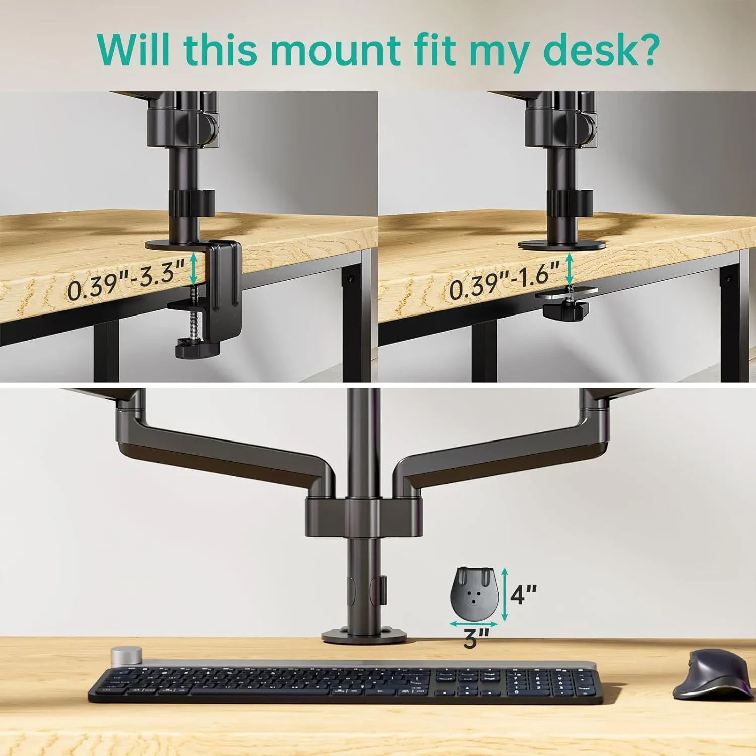Suitable For 27-inch Screen Three-arm Gas Spring With Advanced Computer Monitor Holder Arm