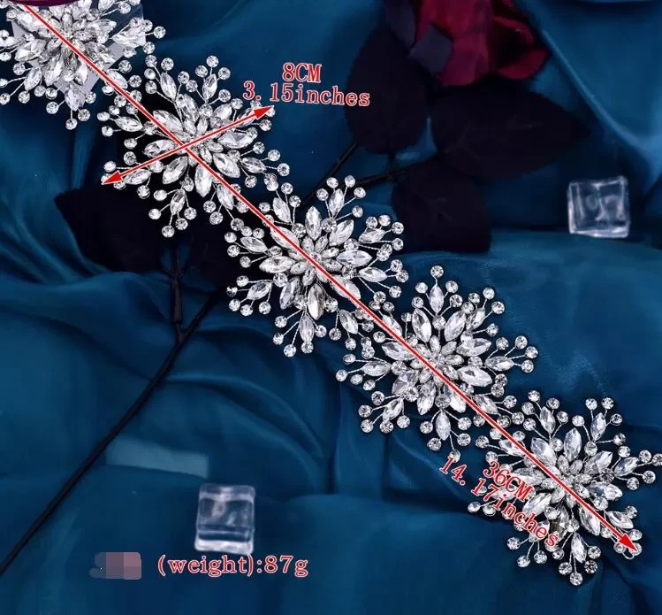 3D Flower Rhinestone Hair Band Wedding Dress Accessories