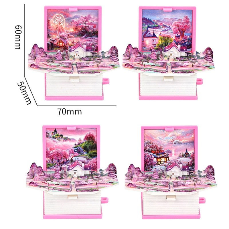 3D Three-dimensional Folding Pop-up Book Keychain Toy