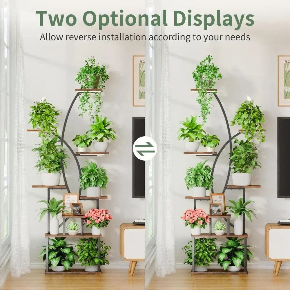 Large Plant Shelves Metal Curved Shape Display Rack