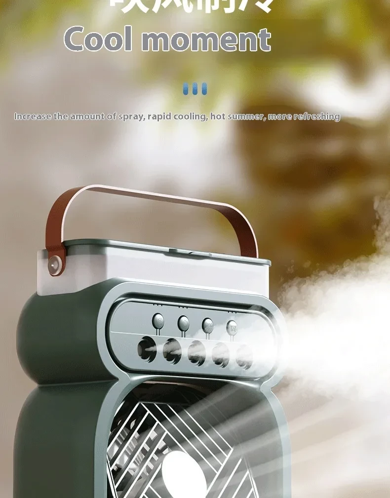 3 In 1 Portable Air Conditioner Evaporative Air Cooler LED Night Lights 3 Speeds Humidifier Fan For Home Office