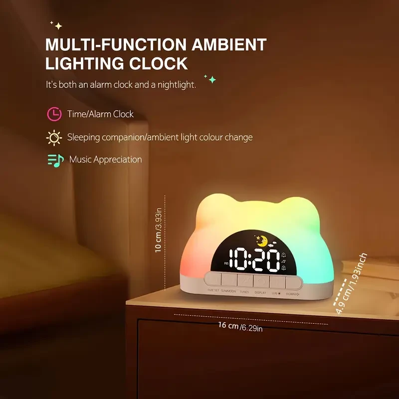 SMOUPING Bear Wake-Up Light Alarm Clock