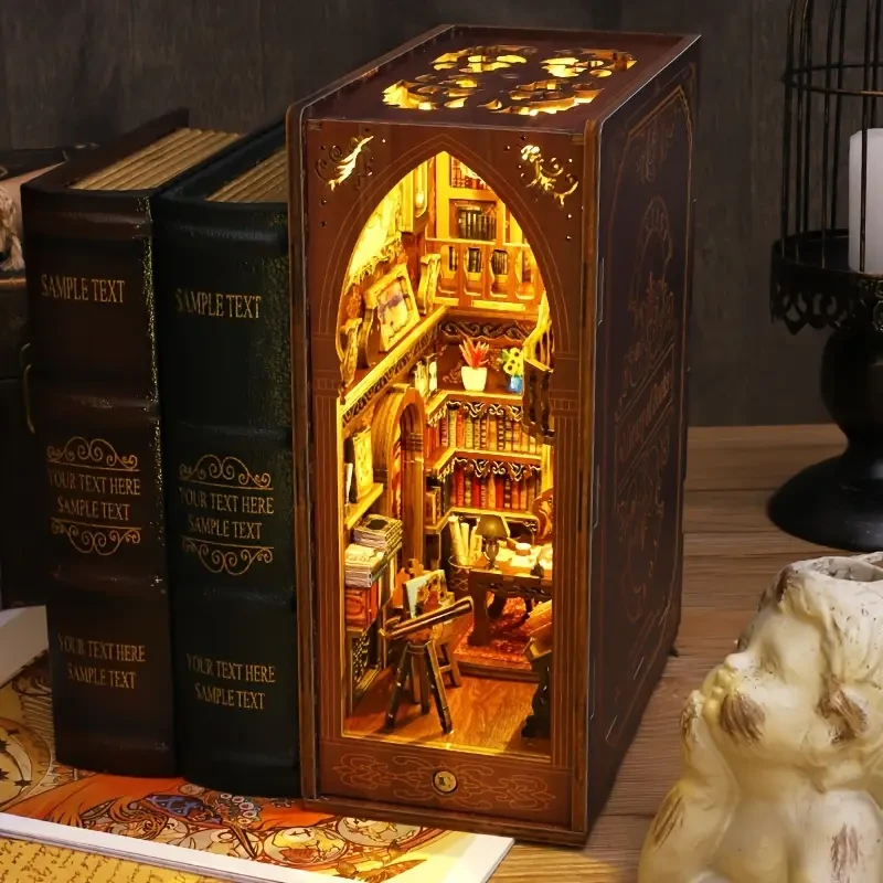 3D Vintage Miniature Bookshelf Scene