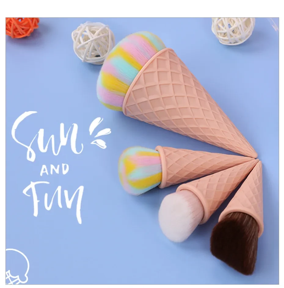Ice Cream Cute Fiber Hair Makeup Brush