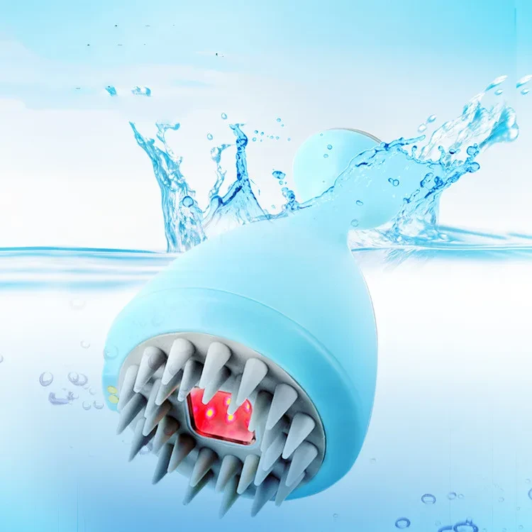 New Electric Shampoo Brush Ultrasonic Red Light Head Massager