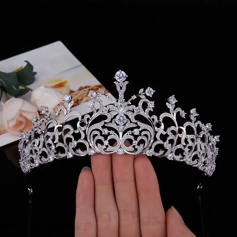 Retro Crown Bride Wedding Micro Inlaid Zircon Crown