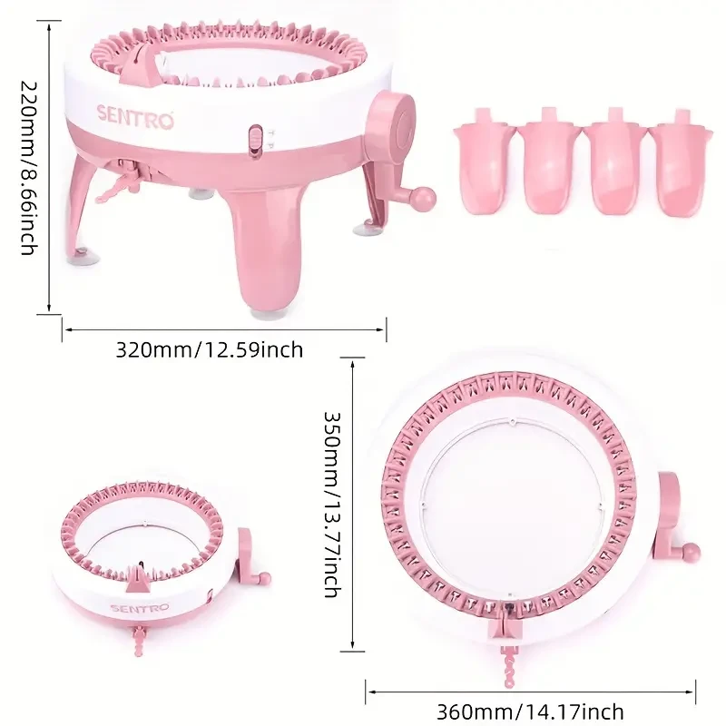 40-Needle Manual Yarn Knitting Machine - DIY Scarf & Hat Maker with Instructions