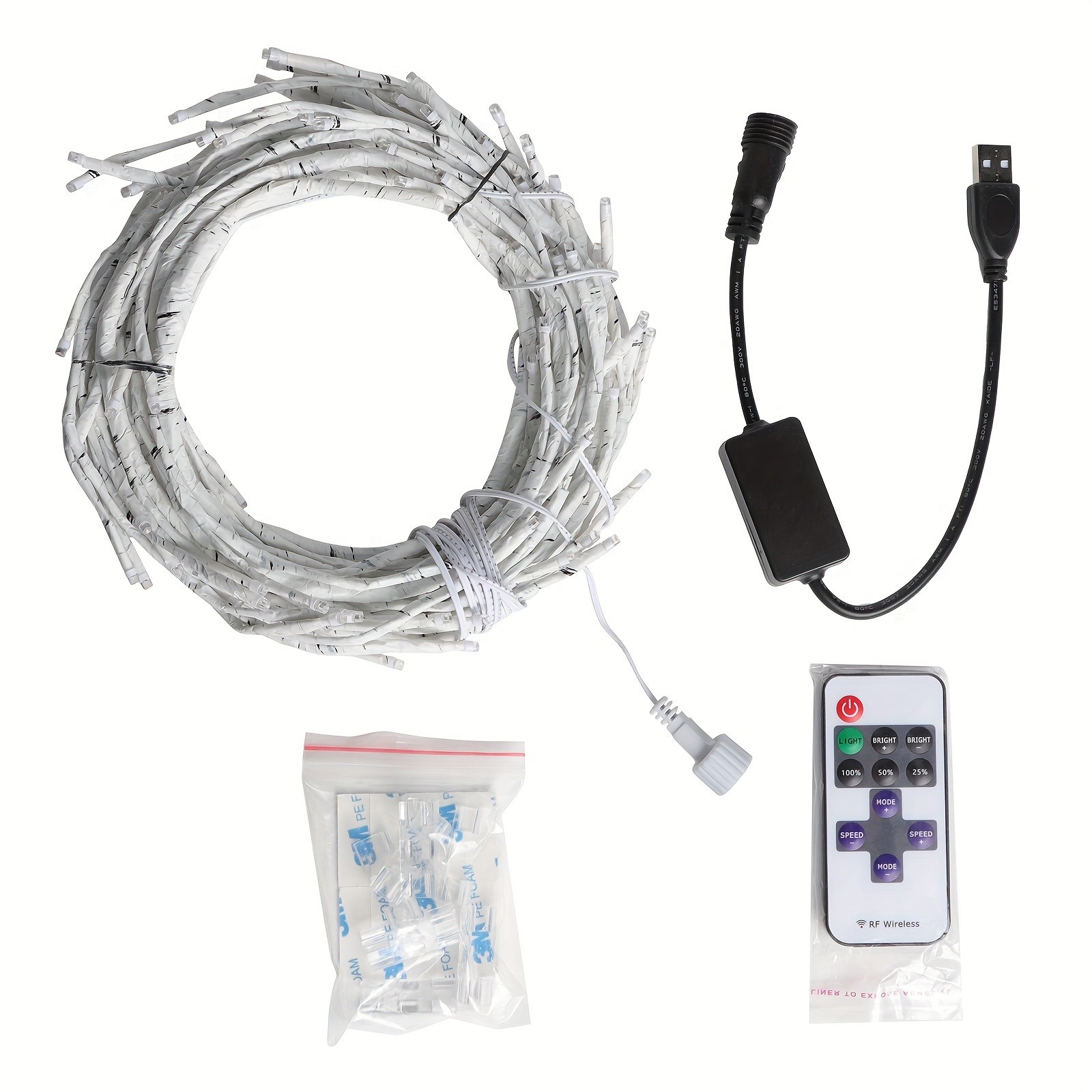 Set Of 144 LED Bendable Willow Vine Lights  USB Powered with Remote Control, 8 Modes, Indoor and Outdoor Decorative Lights