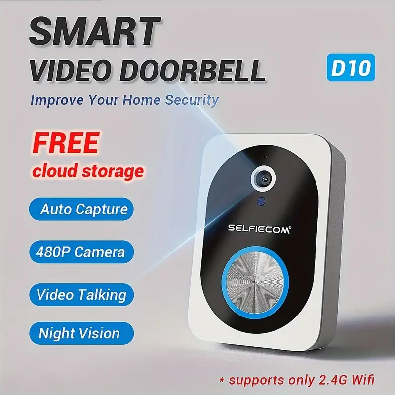 Smart Visual Dingdong Doorbell - WiFi, HD Night Vision, Two-Way Call, Cloud Storage