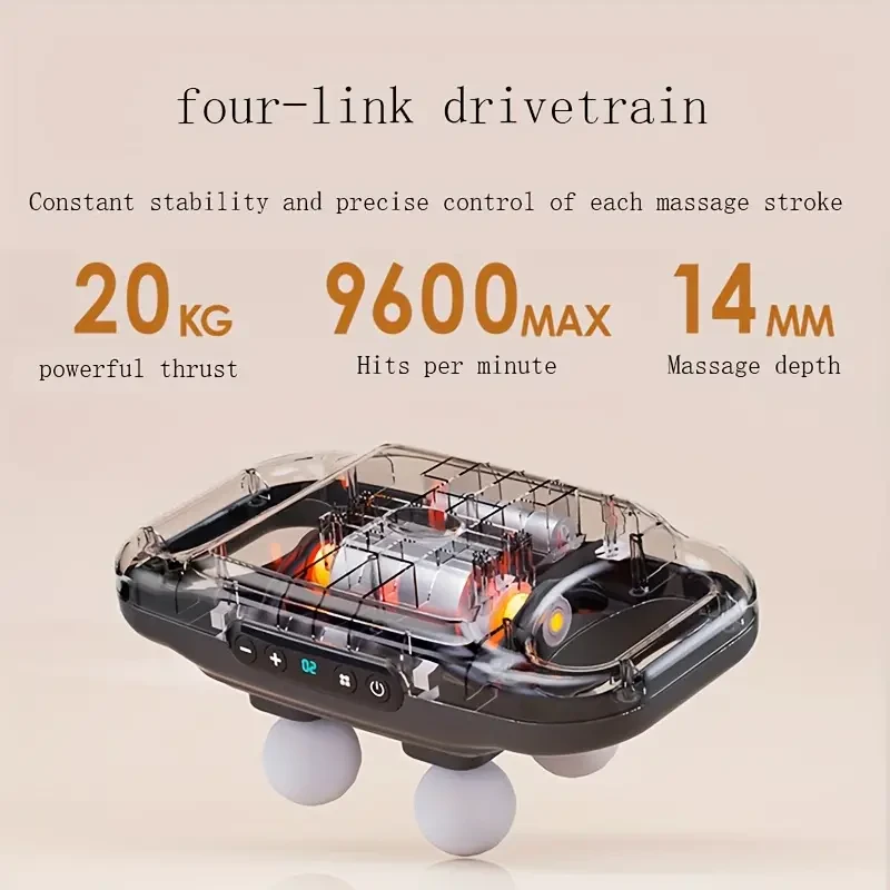 4-Head Handheld Deep Tissue Massage Gun - Full Body Relaxation