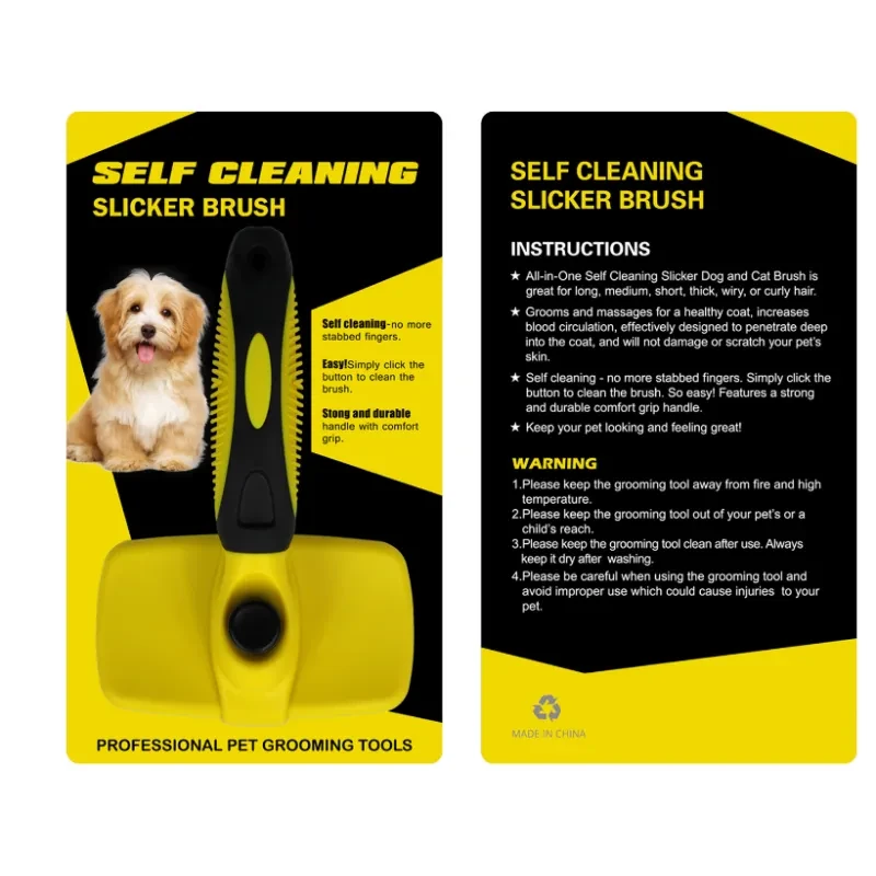 SELF CLEANING SLICKER BRUSH FOR PET