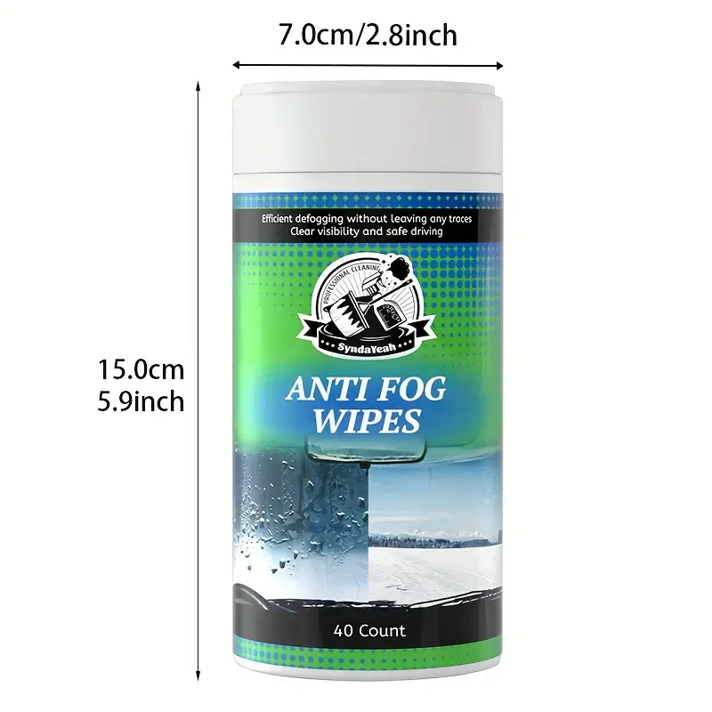 Car Anti-Fog Wipes - Clear View for Windshield, Mirrors & Glasses