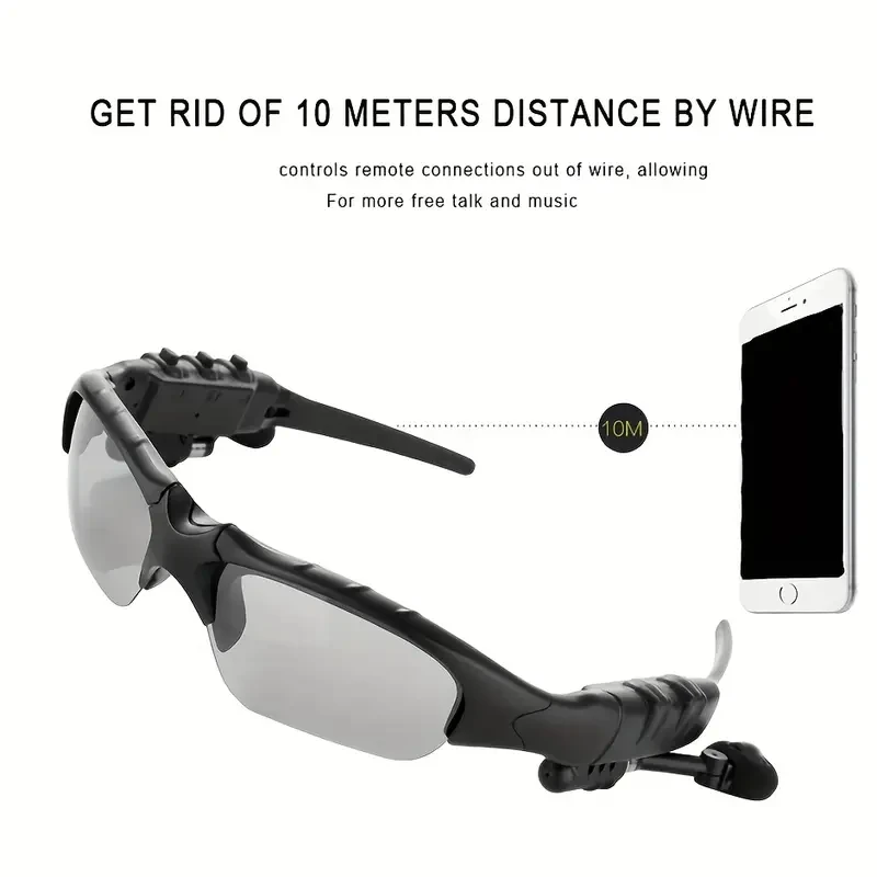 Smart Driving Glasses with Wireless Headphones - Stereo Sound for Music, Calls & Navigation
