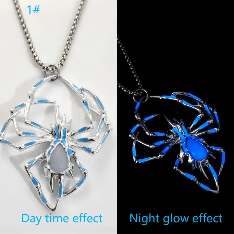 Halloween Creative Stereo Luminous Spider Glowing Necklace Jewelry