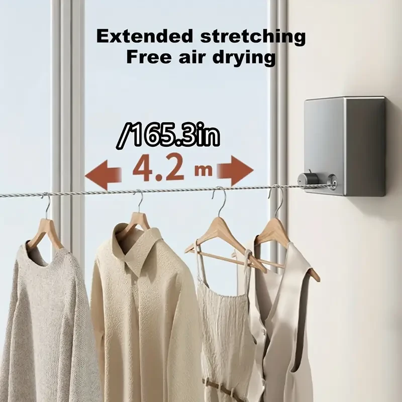 Retractable Clothesline - Stainless Seel Pull-Out Clothes Drying Machine Rope