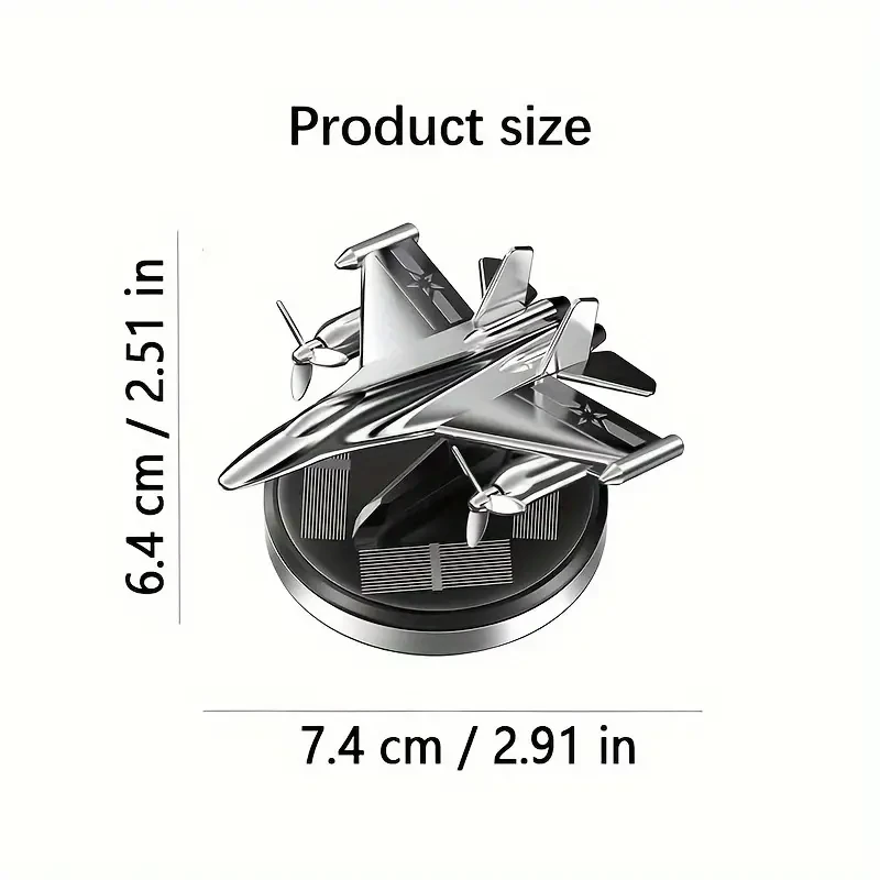 Solar-Powered Airplane Car Freshener - Silvery Metal Vent Clip Perfume