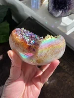 Angel Aura Heart Shaped Rainbow Crystal Cluster