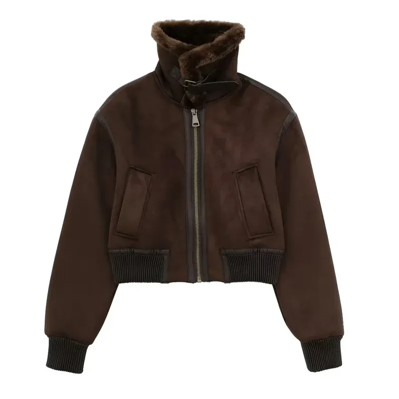 Warm Fur Integrated Loose Motorcycle Double-sided Jacket