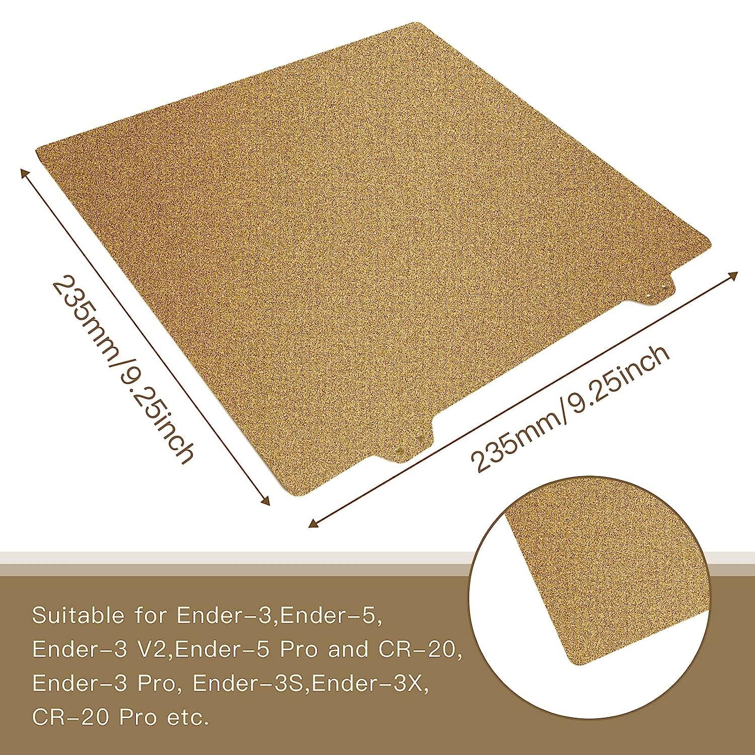 PEI Sheet 220/235/310mm Double-Sided PEI Magnetic Build Plate  Spring Steel Sheet with Magnetic Base for Ender 3, CR10, P1P