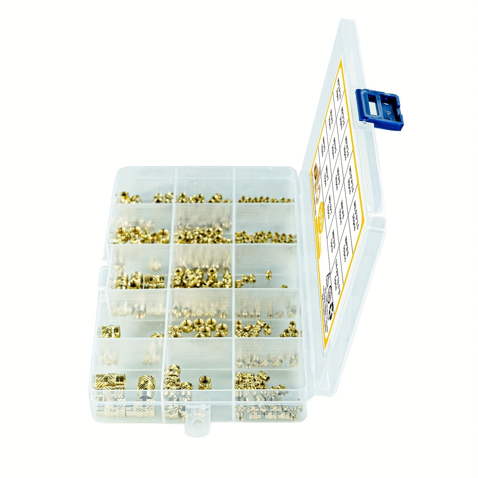 300pcs Brass Threaded Inserts for 3D Printer Parts  Heat Set Screw Inserts, Knurled Thread Embedment Nuts, Multisize Assortment Kit for Plastic Cylinder Shapes, Uncharged - Without Battery