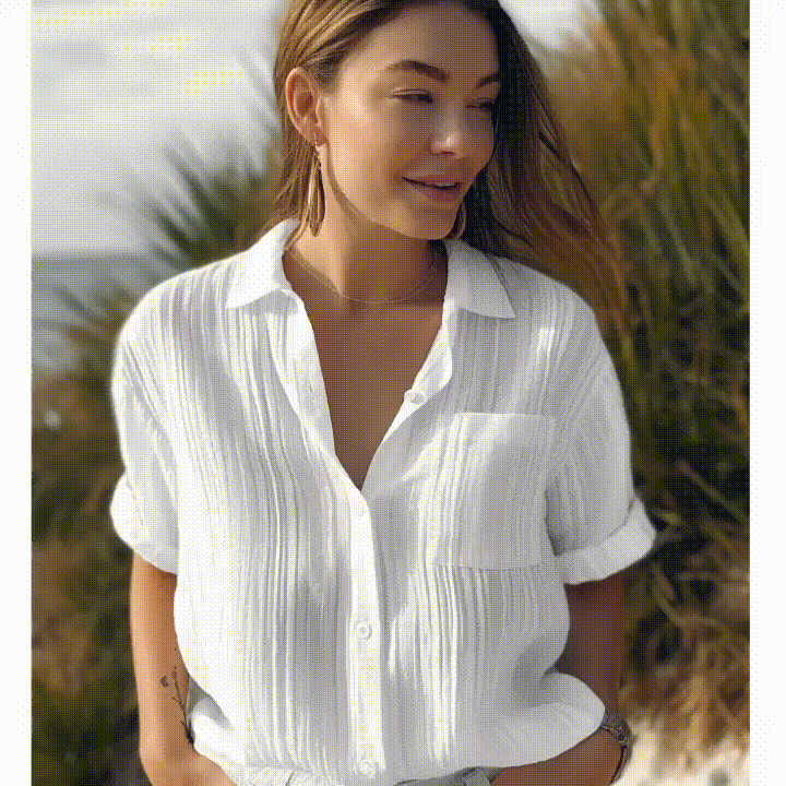 Shirt Collar Casual Buttoned Loose Blouse (Buy 2 free shipping)