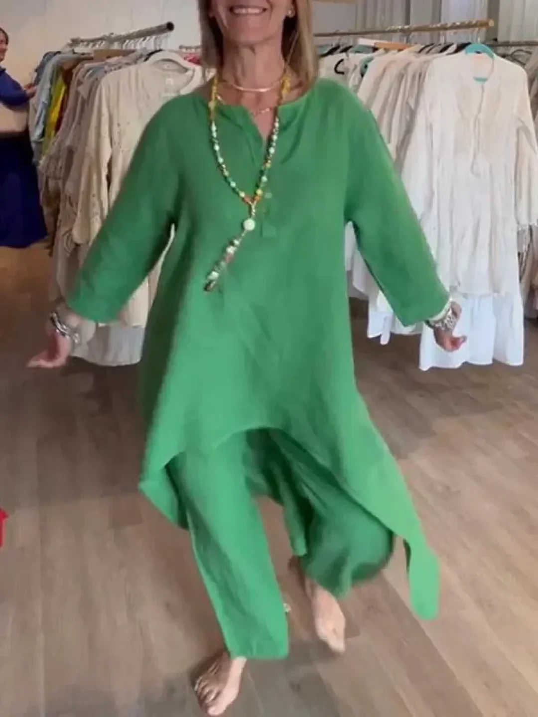 Marie - Ladies linen trouser suit