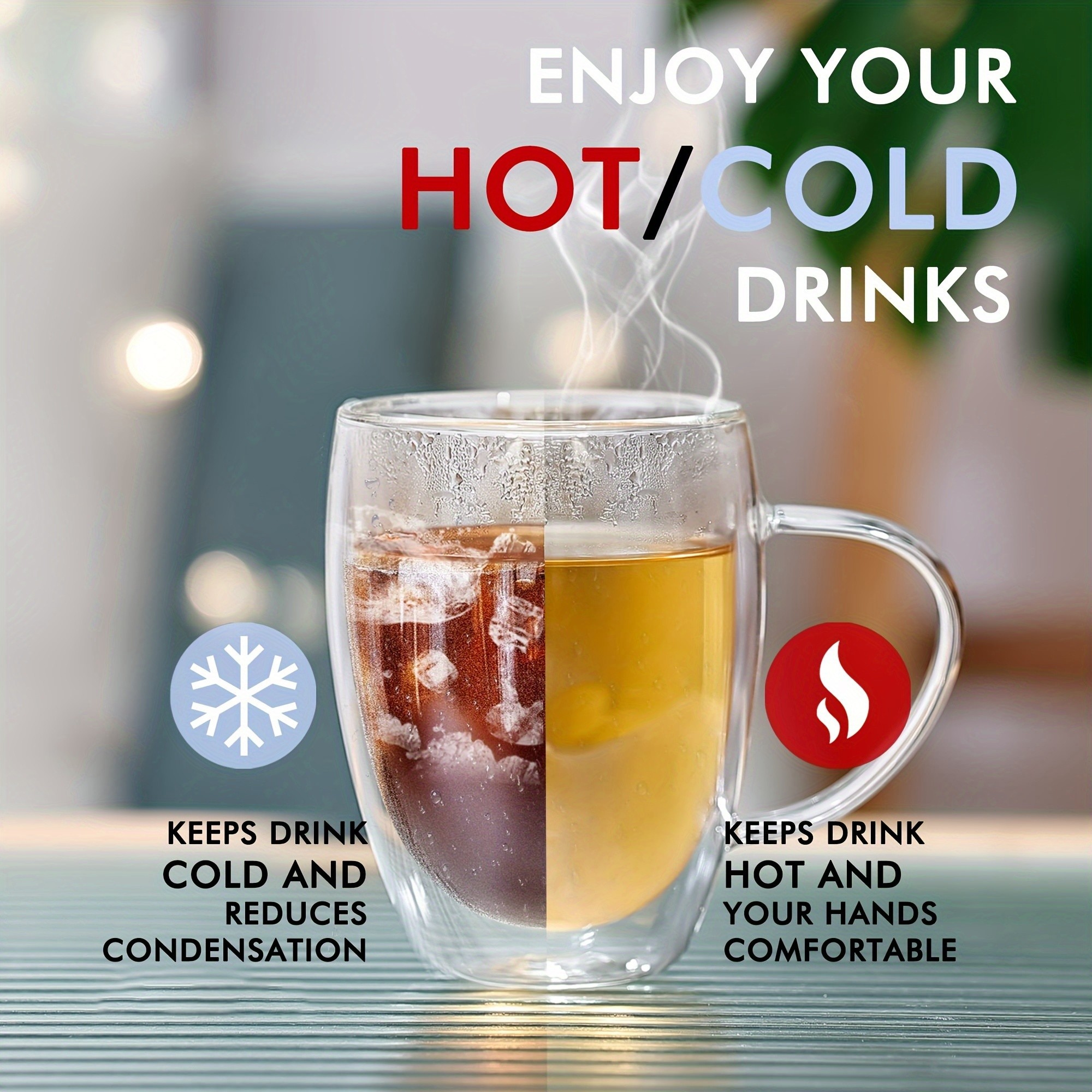 6pcs Double Walled Glass Cups with Spoons Clear Espresso Coffee Tea Mugs, Insulated Heat-Resistant Beverage Cups, 350ml/12oz, Perfect for Coffee, Tea, Cappuccino & Lattes, Drinkware for Restaurants and Cafes