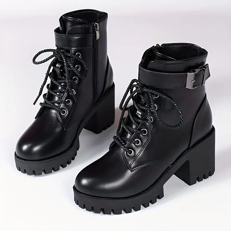 Women's Fashion Chunky Heel Ankle Boots