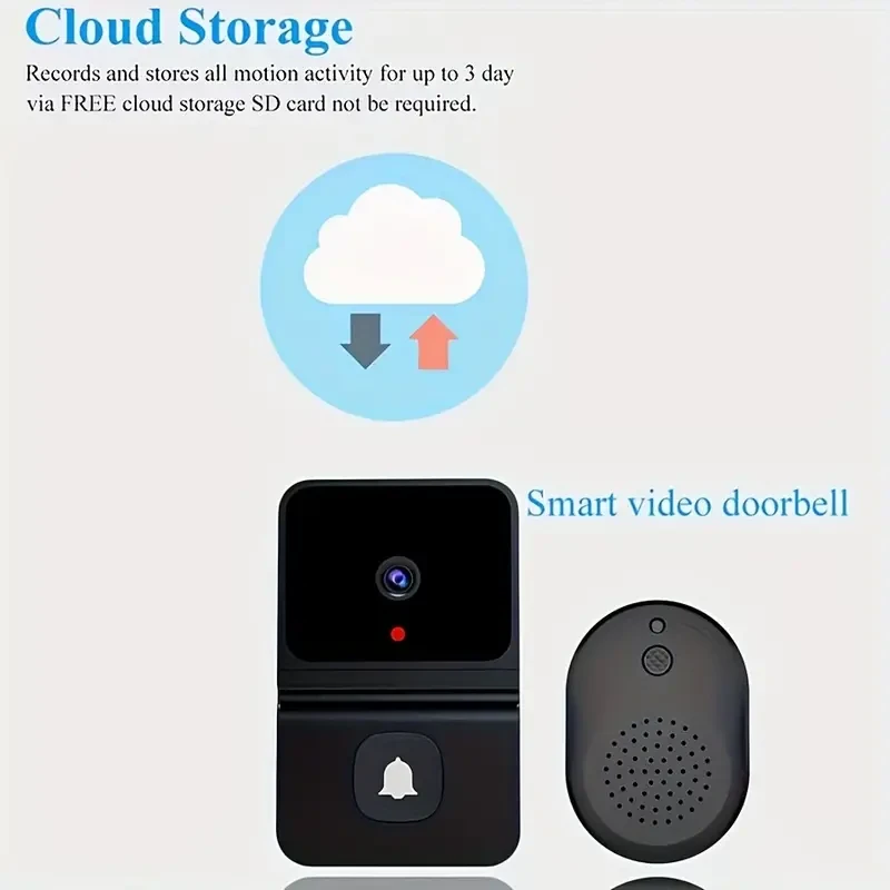Smart WiFi Doorbell with Built-in Battery - Wireless Video Intercom, HD Night Vision, 2-Way Audio
