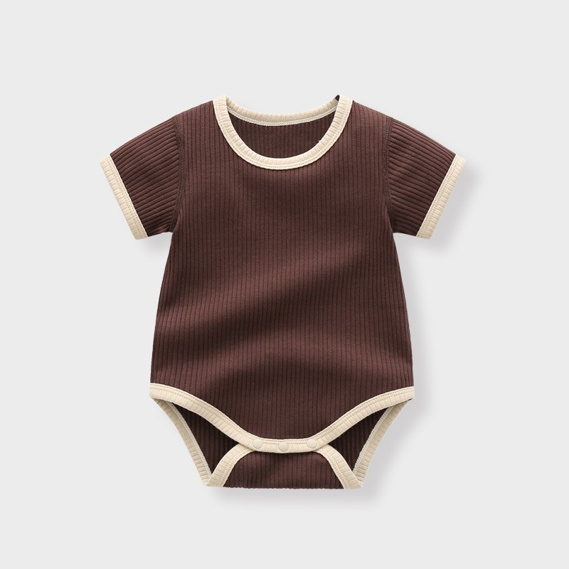 Ribbed Cotton Bodysuits for Babies in Earth Tones