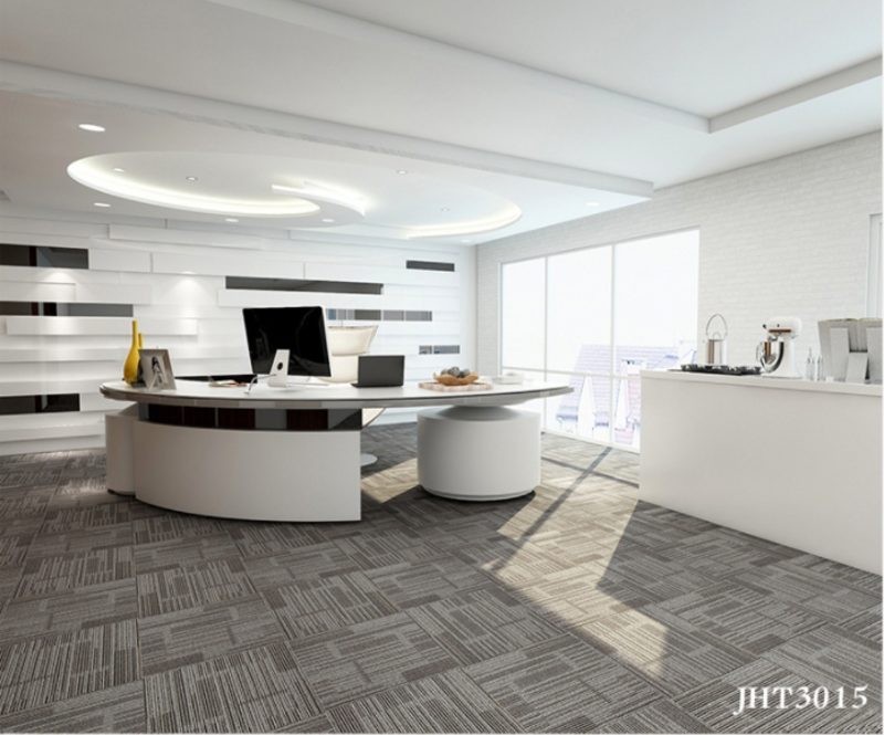 Carpet Tiles Mat Beige Grey Stripe
