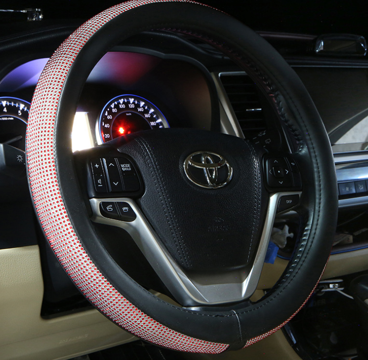 Womens Car Steering Wheel Cover Summer Rhinestone Car