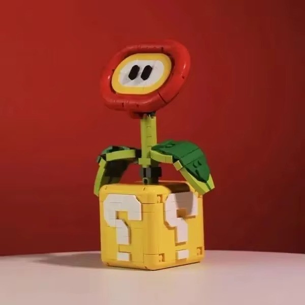 NEW MOC Piranha Plant Model  Fit Flame Flower Assembled Building Block Brick