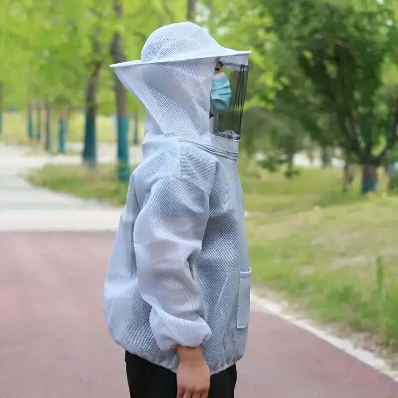 Contemporary Double Layer Thermal Insulated Beekeeping Suit with Ventilated Veil Hood