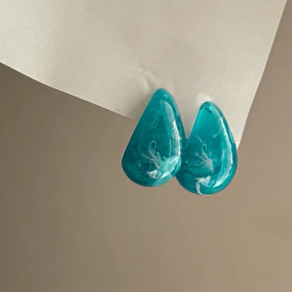 Ice Cream Mint Blue Super Fairy French Retro Acrylic Water Drop Earrings