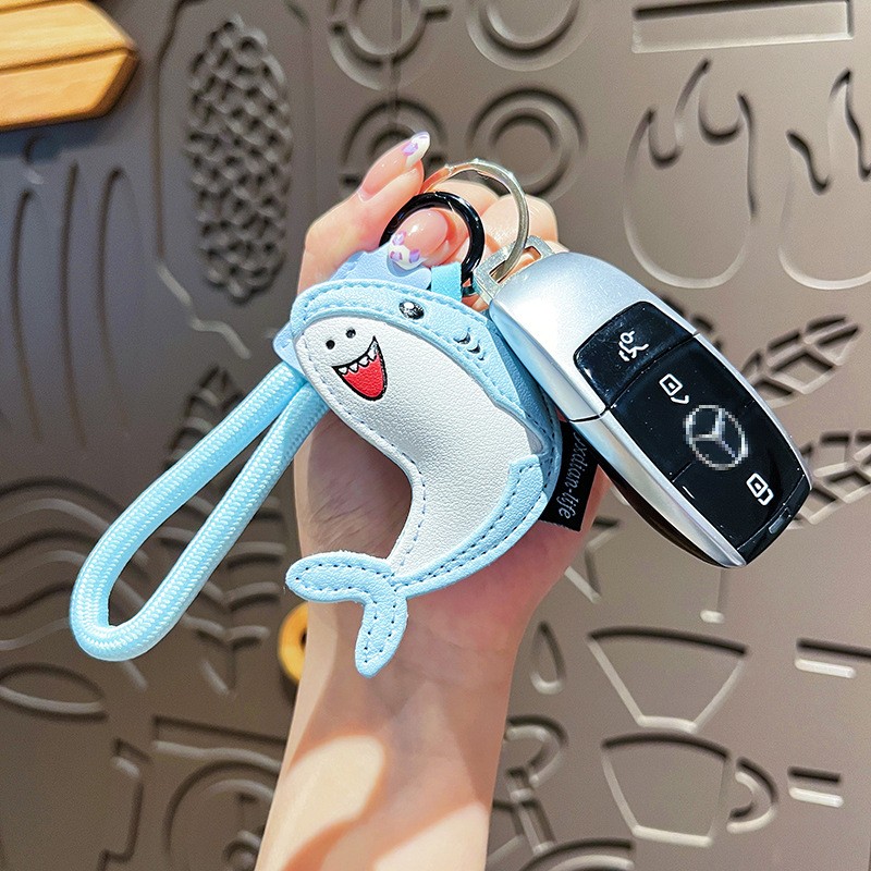 Original Marine Animal Leather Dolphin Keychain