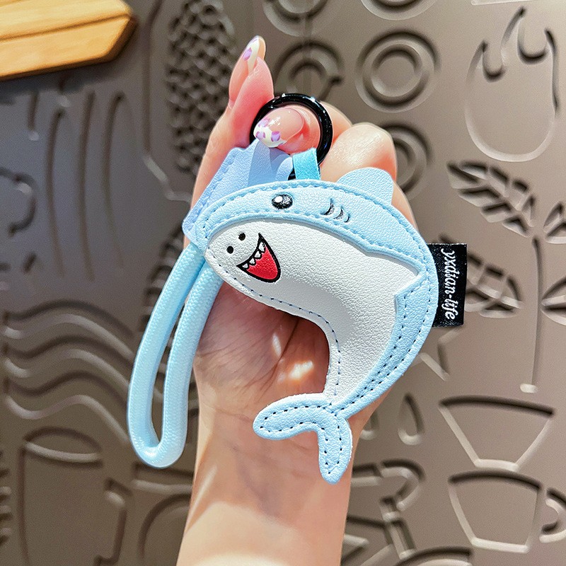 Original Marine Animal Leather Dolphin Keychain