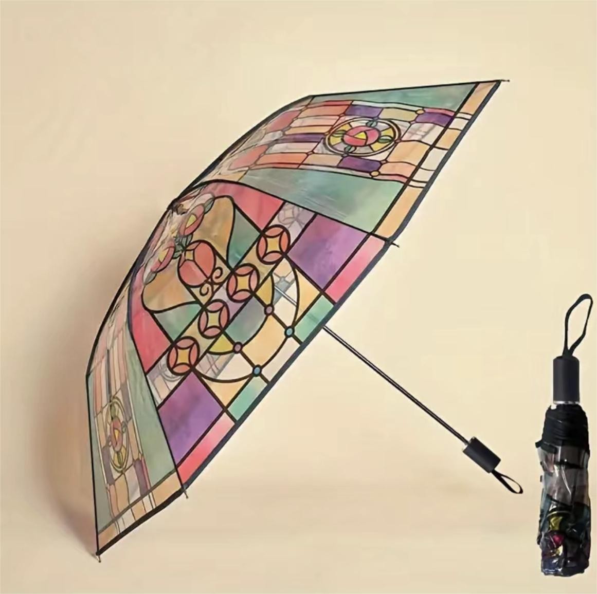 Vintage Stained Automatic Umbrella