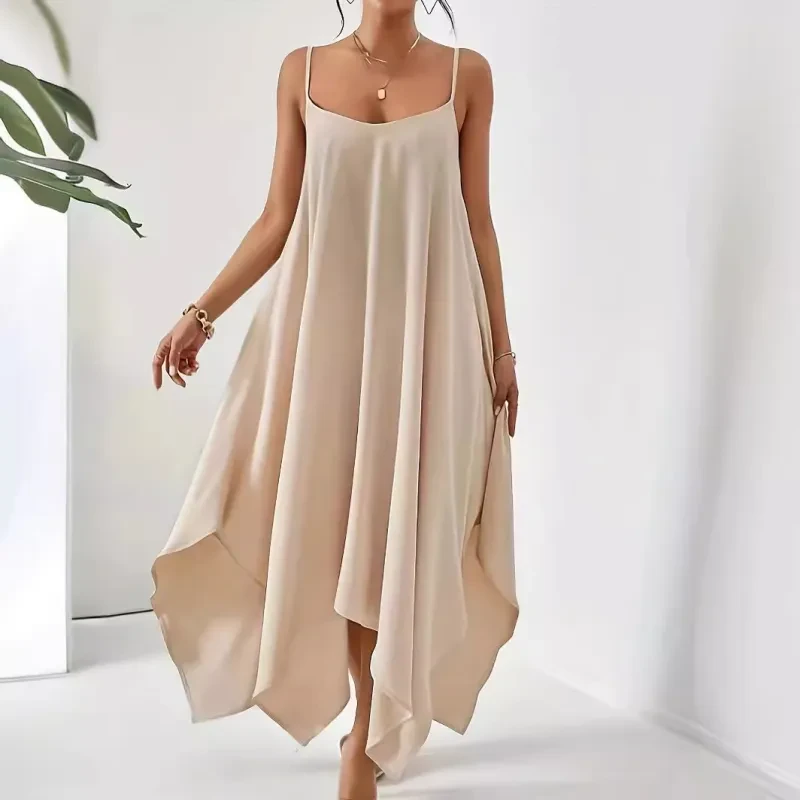 Spaghetti Strap Dress With Pockets.
