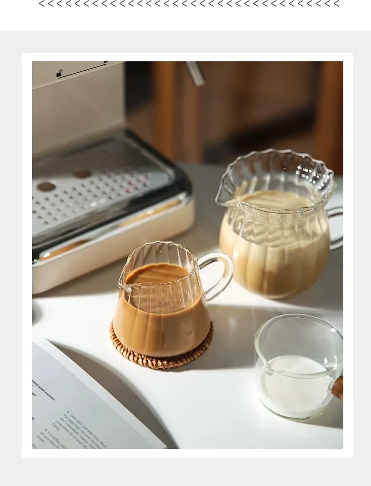 Borosilicate Heat-resistant Glass With Scale Small Milk Cup Double Mouth Coffe